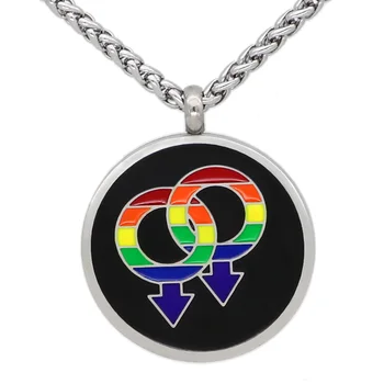 Muži z nehrdzavejúcej ocele LGBT raibow Gay Pride náhrdelník