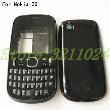 Originál Plnej Bývanie Pre Nokia 201 Prípade Kryt Smerom Rám + Middle + Zadný Kryt +Klávesnica+Logo
