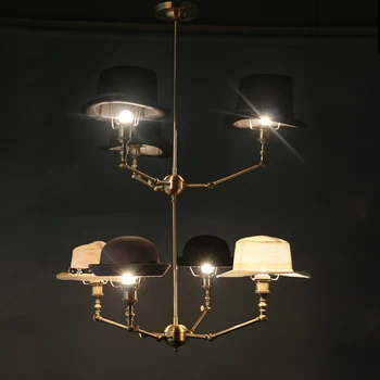 Moderné DIY Anglicko Klobúk prívesok svetlo lampy Ac90-260v medi novinka Vnútorné osvetlenie svietidlá, bar, obývacia izba s oblečením Nové