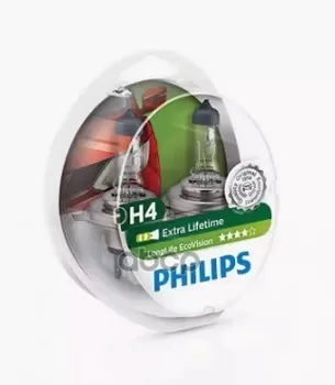 Lampa Philips 12342llecos2 h4 12V 60/55W (p43t) ecovision eco 4-krát dlhšia životnosť (k-kt2 Ks) Philips čl. 12342LLECOS2