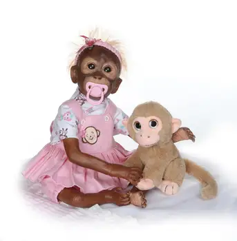 52 Realistické Dieťa Opice Bábika Realisticky Znovuzrodené Dieťa Opice Ručné Podrobné Maliarske Umenie Bábiky s ružové Oblečenie