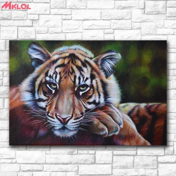 Móda Olejomaľba Zvierat Tiger Odpočinkové Dni Plátno, Maľovanie Na Obývacia Izba Domova Olejomaľba Na Plátne Nástenné Maľby