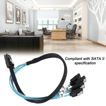 Mini SAS kom 4i SFF-8087 36P 36-Pin Male na 4 SATA 7-Pin Splitter Adaptér Kábel 0.5 M Connecter Podpory pre 10 gb / S Band