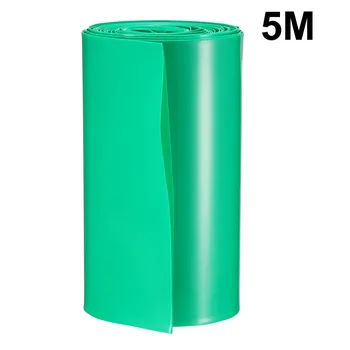 Uxcell 5 Meter Dĺžka PVC Teplom Zmraštiteľná Hadica 105mm Plochý Šírka Heat Shrink Wrap Trubice Flexibilné Izolované pre 18650 Zelená Modrá