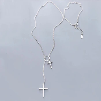 2021 Nový Dvojitý Kríž Kolo Dlhým Reťazcom Prívesok Sveter Náhrdelník Šperky Pre Ženy Príslušenstvo dz123