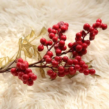 Valentína Darček Berry Umelý Kvet Falošné červené bobule Kvet Nový Rok dekor Strom Umelé berry Dekorácie Pre Domov