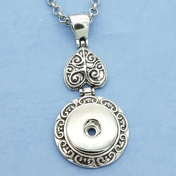 Móda Drahokamu srdce vzor prívesok snap náhrdelník 60 cm fit 18 MM modul tlačidiel Módne šperky DIY príslušenstvo XL0078