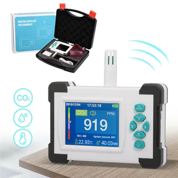 Profesionálny Detektor Oxidu Uhličitého USB Nabíjateľné Vzduchu Monitorovanie Kvality Plynu Analyzer PM2.5 HCHO TVOC Tester CO2 Meter Monitor