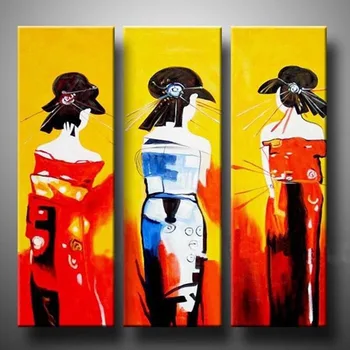 3 Panel Obrázky Japonska Ženy Wall Art Plagáty a Vytlačí Sexy Žena Umenie Fotografie Domáce Dekorácie