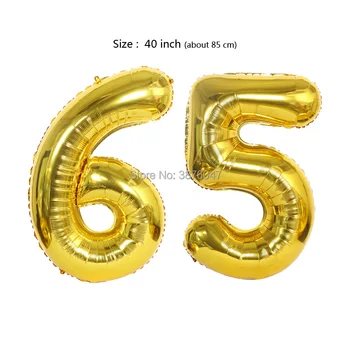 40inch číslo 65 66 67 68 69 70 balón gold silver výročie party dekorácie 65. 66. 67. 68th 69th 70. narodeniny balóny