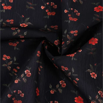 HLQON Polyester šifón mäkké kvet textílie pre ženy letné sukne, šaty obrusy tkaniva cítil patchwork šitie DIY od 150 cm