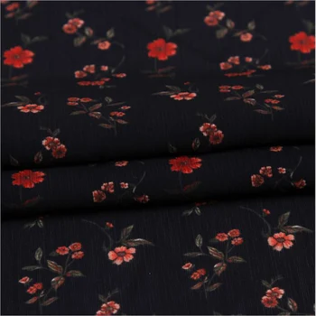 HLQON Polyester šifón mäkké kvet textílie pre ženy letné sukne, šaty obrusy tkaniva cítil patchwork šitie DIY od 150 cm