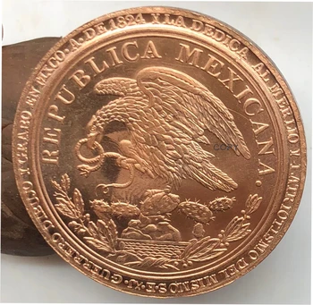 MEXIKO REPUBLIKY MEDAILA PREZIDENTA GUADALUPE VICTORIA Červená MEĎ MEDAILA 1824 v UNIFORMÁCH POPRSIE PRÁVO Kopírovať Mince
