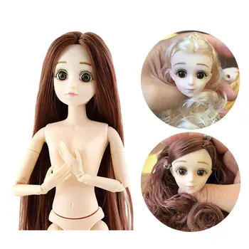 30 CM Bjd Bábika Krásna Princezná Bábiku Baby Bábiky, Príslušenstvo 3D Oči 20 Kĺby Pohyblivé Nahé Telo DIY Vlasy Bábiky Dievčatá