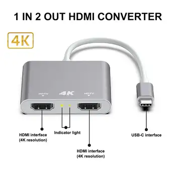 USB-Typ C-C Adaptér HDMI HD 4K Muž HDTV Video Adaptér pre Notebook