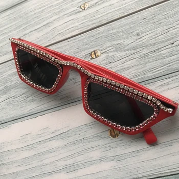 ZAOLIHU Retro Samll slnečné Okuliare Ženy Red Frame Okuliare UV400 Ručné Crystal Diamond Slnečné Okuliare Pánske Pohode Oculos de sol