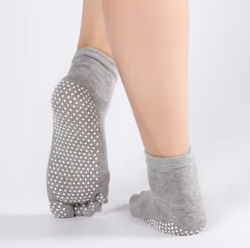 Ženy, Anti-slip Jogy Ponožky Prsty Fitness Pilates Telocvični Päť Prst Športové Ponožky Bavlna Farebné Elastické Zimné Ponožky Hot