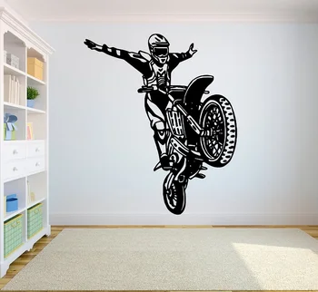 Motocross samolepiek na stenu, športové off-road motocykle športové športovcov mládež ubytovni spálňa domáce dekorácie stenu CE5