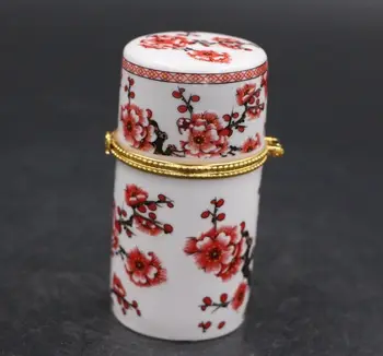 Čínsky Porcelán Slivkové Kvety Špáradlo Box Držiteľ Skladovanie Šťastie Šperky Box