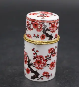 Čínsky Porcelán Slivkové Kvety Špáradlo Box Držiteľ Skladovanie Šťastie Šperky Box
