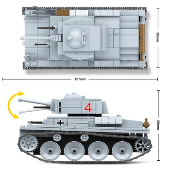 WW2 Technic Vojenské LT-38 Ľahký Tank Vojak, Zbraň Armády 3D Model Budovy Blokov Súprava Mini Diamond Tehly Hračka pre Dieťa Darček