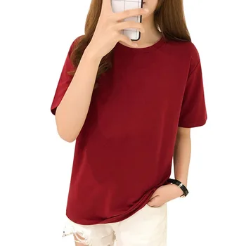 Žena T-shirt Pevné O-krku-Krátke Rukáv Ženy T-Shirt 2020 Módne Ženy Topy x