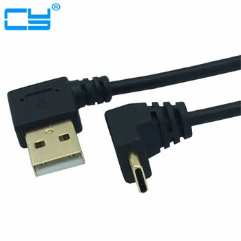 Pozlátené Ľavý Uhol USB2.0 (Typ-A) Mužov a USB3.1 (Typ-C)Muž Up & Dwon Uhol Dátový USB Sync & Charge Konektor Kábla