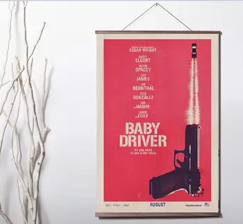Baby Driver Film Umelecké Plátno, tlač plagátu, dekorácie, maliarstvo, s masívneho dreva visí prejdite