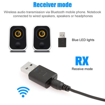 2 V 1, USB Bezdrôtová 5.0 Prijímač, Adaptér Hudby, Reproduktory, 3,5 mm AUX Auto Stereo Audio Adaptér Na TV, konektor pre Slúchadlá