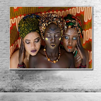 Tradičné Africké Ženy Plátno Lakovanie Čiernych Žien Obrázky Na Tlač Plagátu Národnej Štýl Nástenné Maľby Pre Obývacia Izba Domov