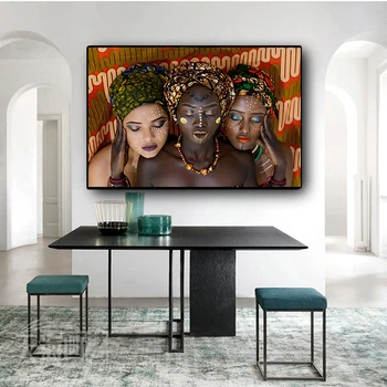 Tradičné Africké Ženy Plátno Lakovanie Čiernych Žien Obrázky Na Tlač Plagátu Národnej Štýl Nástenné Maľby Pre Obývacia Izba Domov