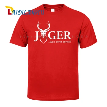Jager ...bol denne inak! hunter parohy jeleňa T-shirt pánske tričko poľovnícky pes Mužov okolo Krku T-Shirt