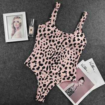 Sexy Leopard Plavky Jednodielne Plavky Plavky Teplá Kombinéza Lady Monokiny Trikini Hada Tlače Maillot De Bain Femme 2020