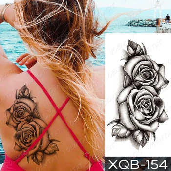 Nepremokavé Dočasné Tetovanie Nálepky Pery Motýľ Rose Lotus Tetovanie Totem Kvety Body Art Rameno Falošné Rukáv Tetovanie Ženy Muži