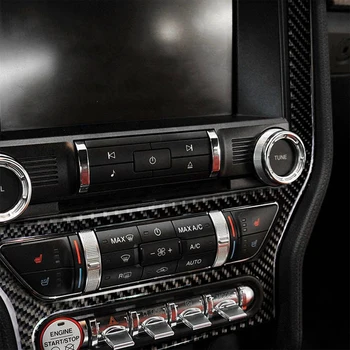 Čierne Auto Styling Centrálny Ovládací Panel Nálepky Odnímateľné Príslušenstvo Uhlíkových Vlákien Obtlačky Interiérové Dekoratívne DIY Mustang