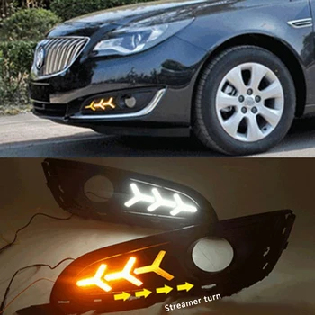 2ks LED DRL Svetlá pre Denné svietenie s Turn Signálneho Svetla pre Buick Opel Kráľovské Insígnie 2013 3 Farby