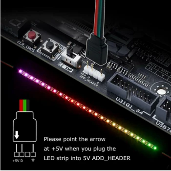 DC5V WS2812b LED Pásy pre PC ASUS Aura SYNC MSI Mystic Svetlo GIGABYTE RGB Fusion2.0 5V 3Pin Hlavičky na základnej Doske Sync svetlo