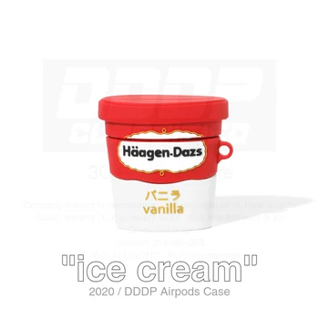 Pre Airpods prípade haagen dazs zmrzlina pre airpods 1/2/3 pro silikónové gadget ochranných s kľúčom háčik karabína príslušenstvo