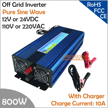 800W Off Grid Invertor s Nabíjačky, Poistky Výkon 1600W DC12V/24V AC110V/220V Čistá Sínusová Vlna Menič s charge funkcia