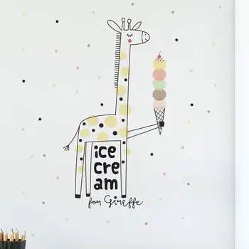 Vacclo Atramentové Samolepky na Stenu pre Deti Izba Akvarel Ice Cream Jeleň PVC Vymeniteľné detskej Izby Stenu Rozloženie Nálepky Obtlačky
