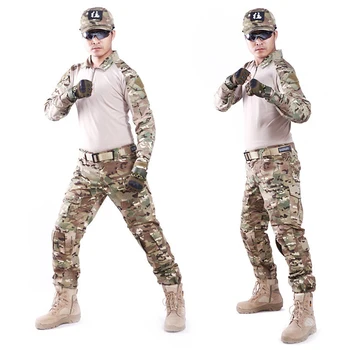 Vojenské Bdu Jednotné Taktické Kamufláž Bojové Oblečenie Armády Sniper Multicam Košele + Nohavice Kolien Airsoft Mužov Šaty, Oblek