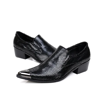 Zobairou zapatos hombre originálne kožené topánky mužov black slipon pánske šaty, topánky na vysokom opätku pointy prízvukom topánky sapato sociálne