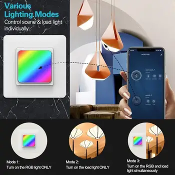 WiFi Smart Switch LED 1 Gang 100V-240V Svetla Farba Stmievanie Domov RGB Farebné Prepínač Bezdrôtovej APLIKÁCIE Hlasové Ovládanie Pre Google Alexa