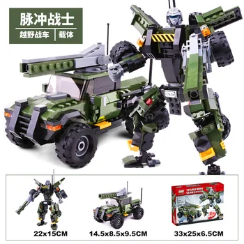 3 V 1 Transformovať Série Tank Hračka Robot Vozidla Transformáciu Robota Toy Model Stavebné Kamene, Tehly Deti Hračka 8721 8722 8723