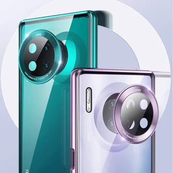 Magnetické Dvojité Bočné Prípade Huawei P30 P40 Pro Mate 30 20 Pro Kamery prípade Nova 6 5G 360° Tvrdeného Skla Full Metal Kryt