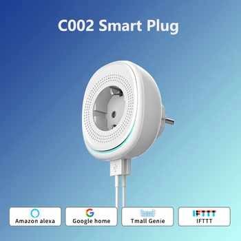 Smart WiFi Zásuvky EÚ Konektor Dvojitý USB Port Smart Plug S LED Podpora Alexa Domovská stránka Google/ Google Home/ Pre FTTT