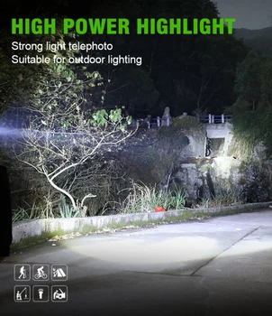 Vonkajšie 360-stupeň Dual-lampa Silné Flip Svetlomet USB Nabíjanie Na Rybolov Tečúcou Cyklistika, Camping Vedúci svetlo Blesku