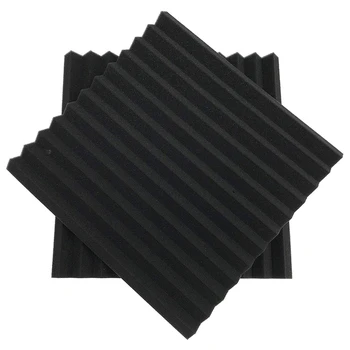 12 Ks Čierna Akustické Panely zvukovú izoláciu Pena Akustické Obklady Studio Pena Zvuk Kliny 2,5 x 30 x 30 cm
