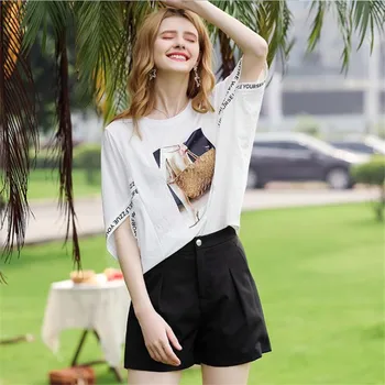 Bat tričko-krátke rukávy T-shirt ženy 2019 lete nové módne moderné dámske Tričká dámske oblečenie