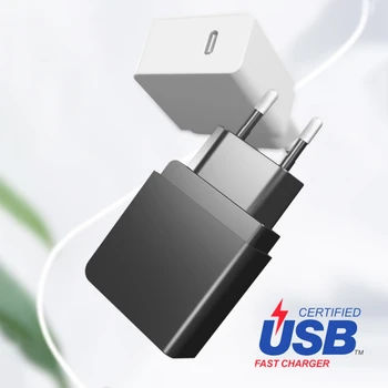 Európsky Štandardnej Nabíjačky 18W Rýchlo Sieťovej Nabíjačky pre iPhone 12 USB-C Napájací Adaptér PD Kábel Pre IPhone 12 11 Pro Max XR